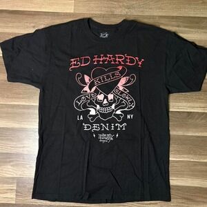 Ed Hardy black & pink‎ t-shirt